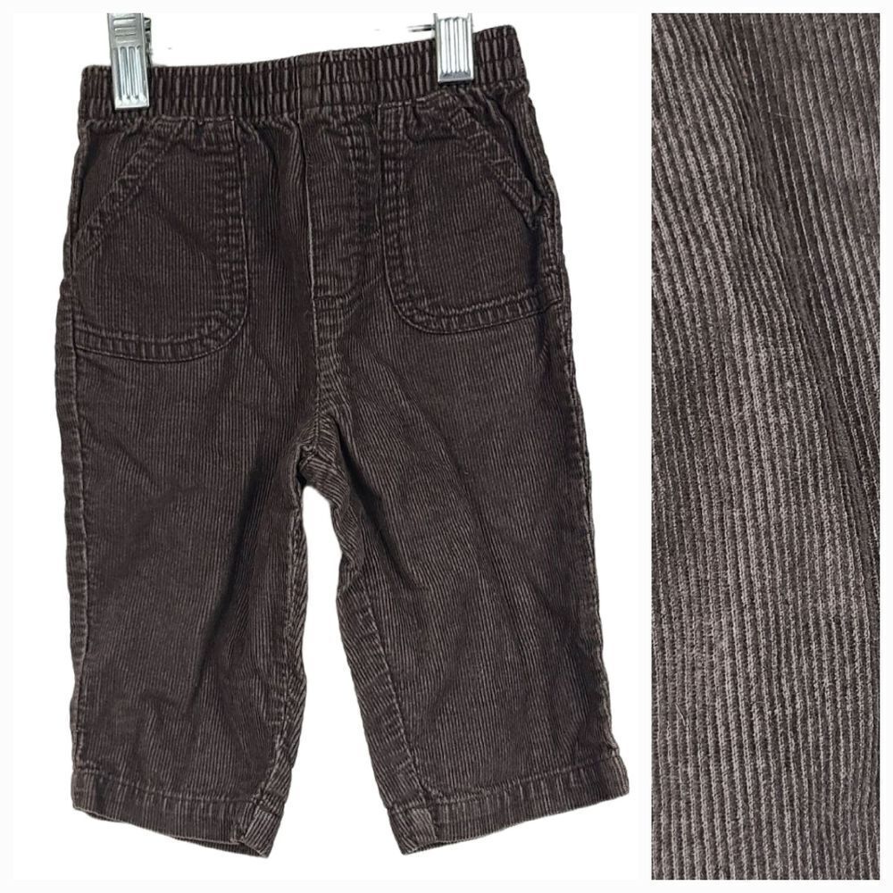 Okie Dokie Baby Boys Brown Corduroy Pants 6-9M Cotton Winter Cords Infant 6M 9M